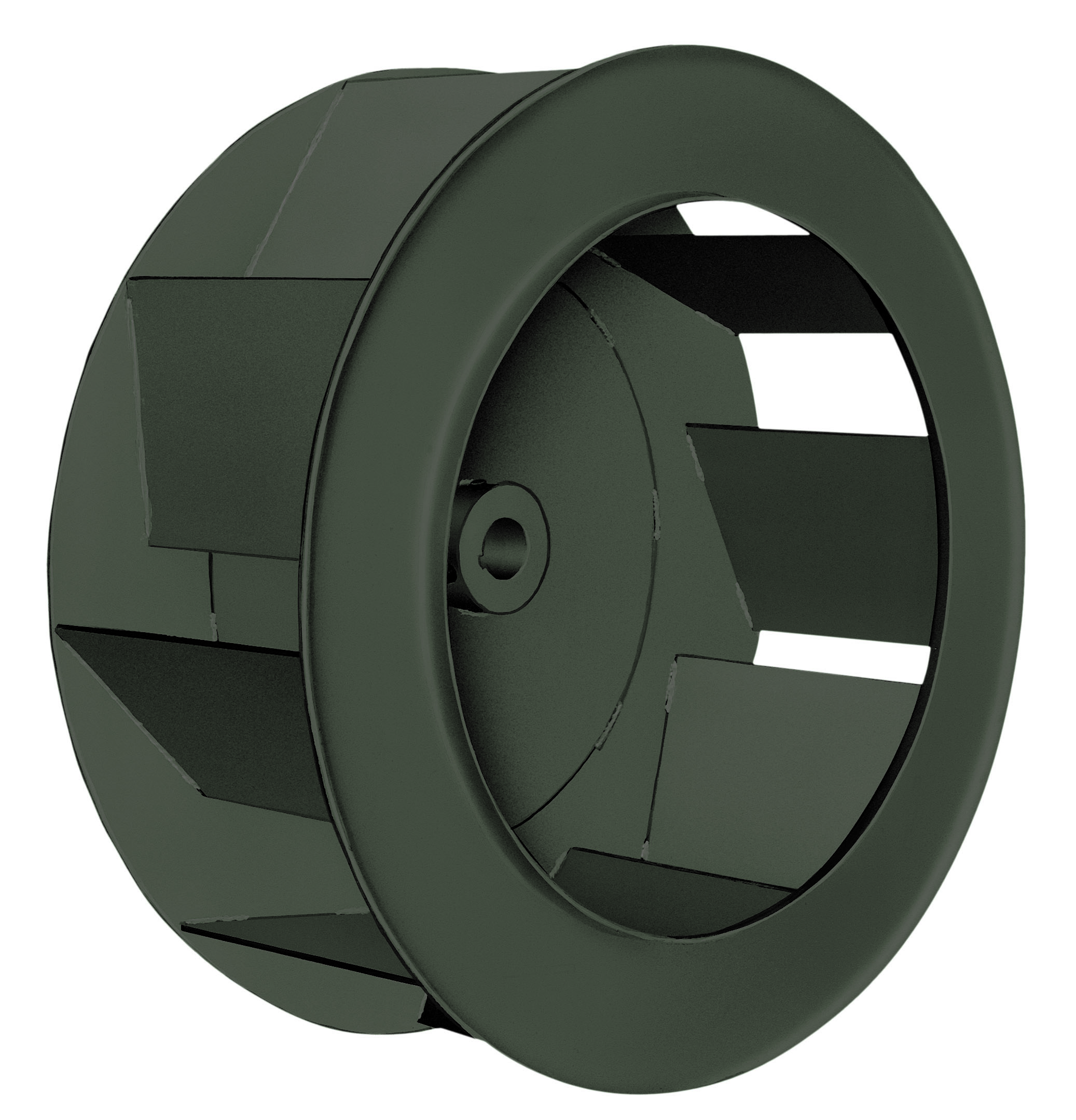backward inclined single thickness wheel design